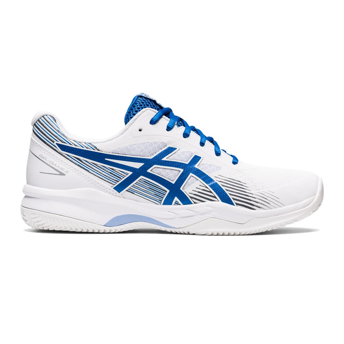 WHITE AND BLUE ASICS GEL-GAME 8 CLAY-OC 1041A327 960 SHOES
