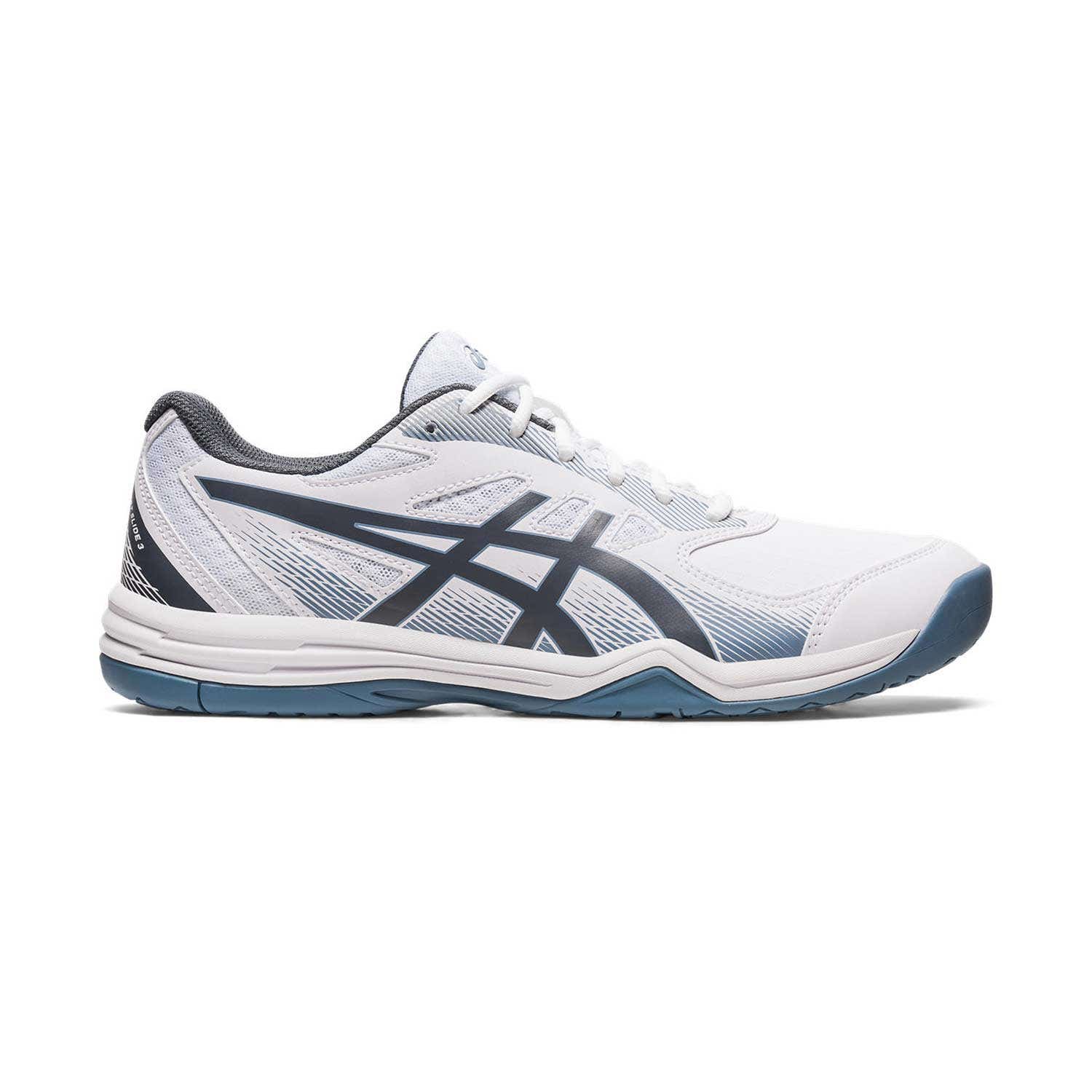 BLACK AND WHITE ASICS COURT SLIDE 3 1041A335 100