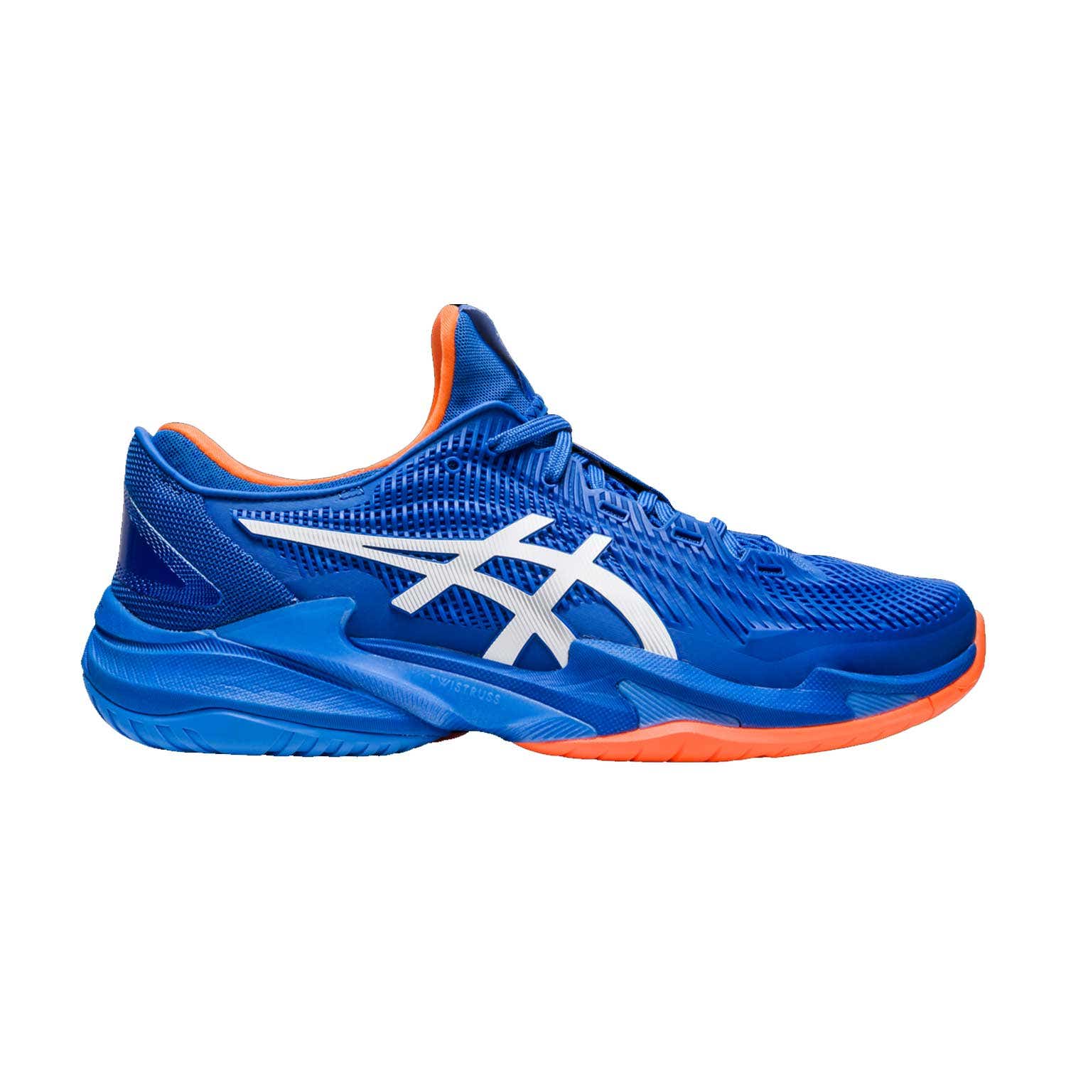 BLUE AND WHITE ASICS COURT FF 3 NOVAK CLAY 1041A362 960