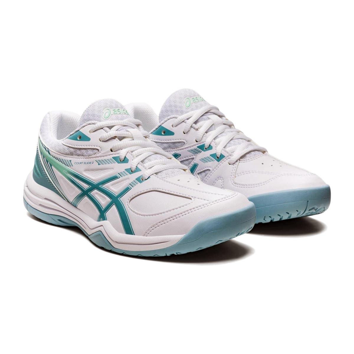 Scarpe Asics Court Slide Bianche e Blu P del Nuestro