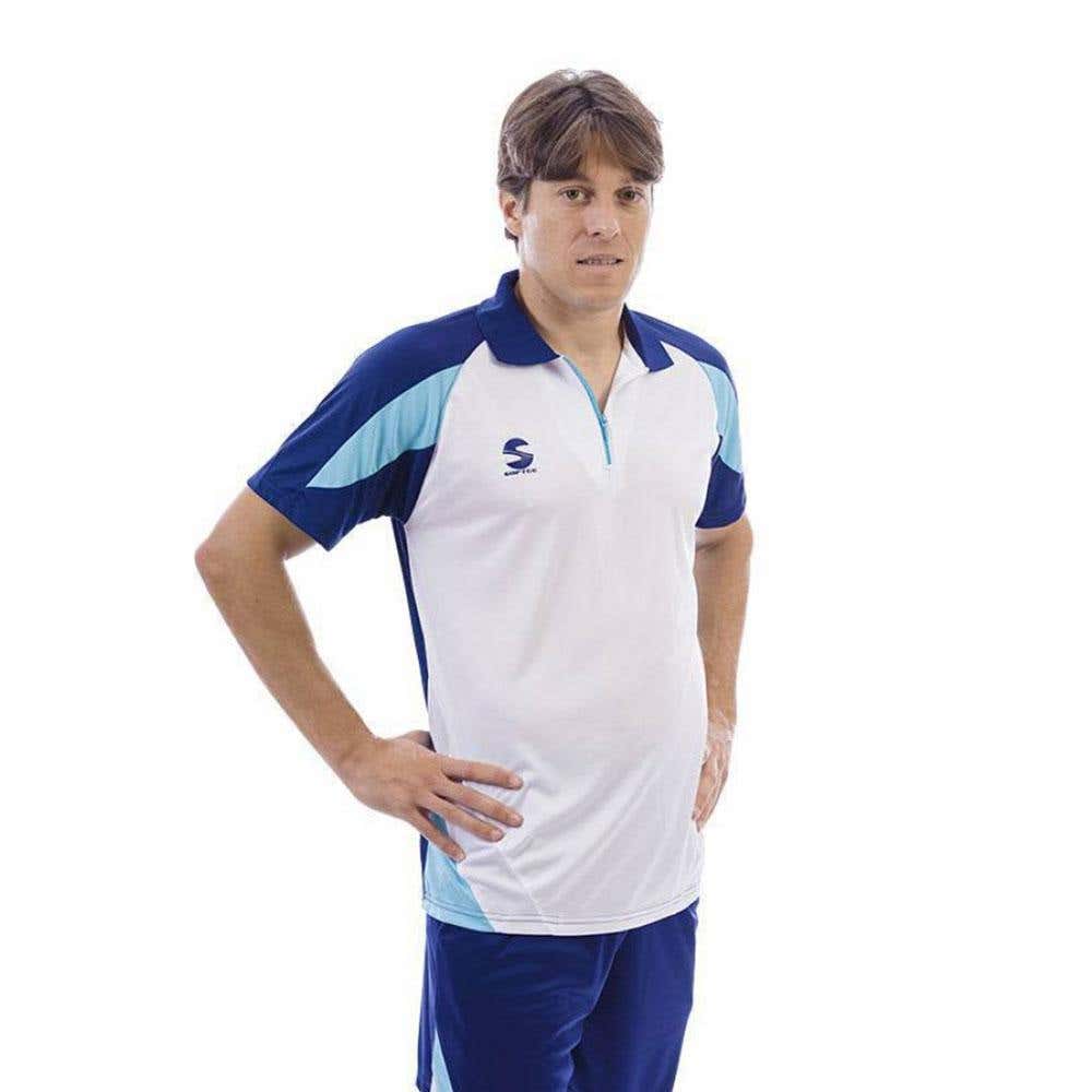 WHITE AND NAVY BLUE SOFTEE K3 PADEL POLO SHIRT