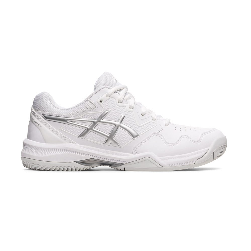 WOMEN’S WHITE ASICS GEL-DEDICATE 7 CLAY 1042A168-100
