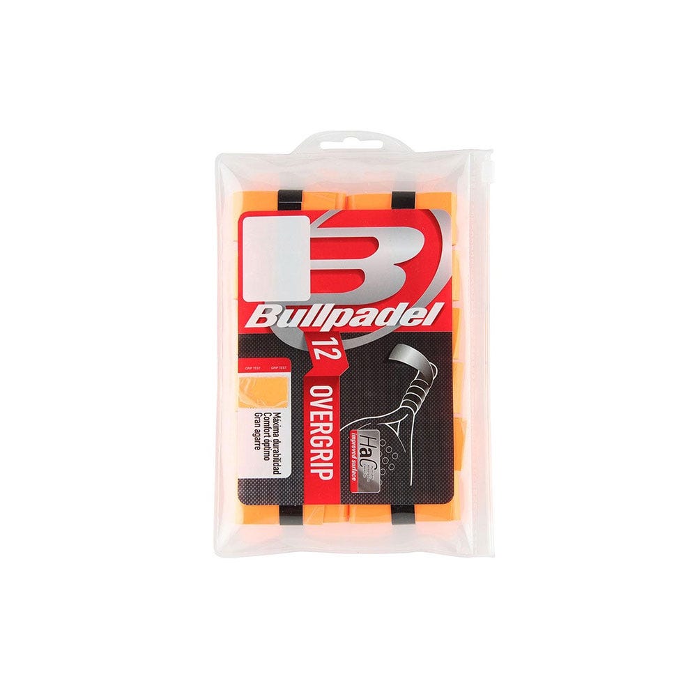 12 BULLPADEL BG-1600 OVERGRIPS IN NEONORANGE