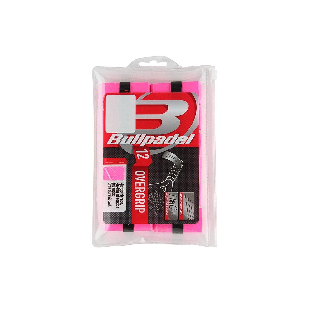 12 BULLPADEL PACK BG-1601 OVERGRIPS IN NEONPINK.