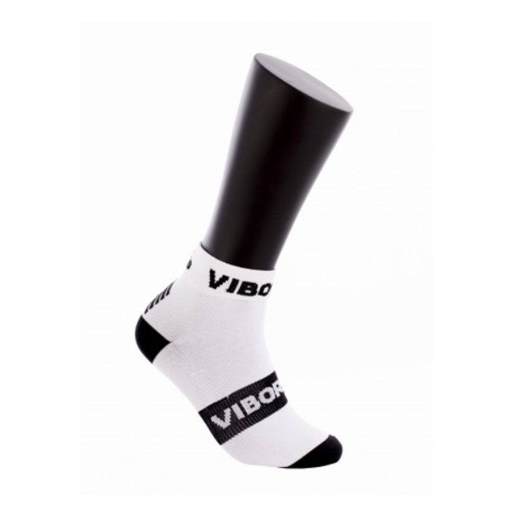 WHITE AND BLACK VIBOR-A KAIT ANKLE SOCKS