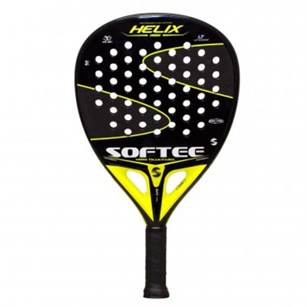 BLACK AND YELLOW SOFTEE HELIX PADEL RACKET