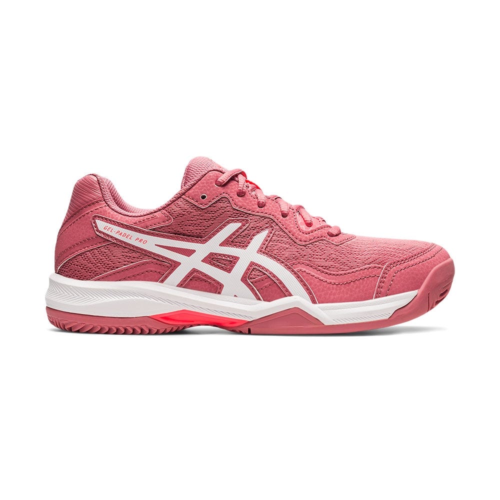 WOMEN’S PINK AND WHITE ASICS GEL PADEL PRO 4 PADEL SHOES