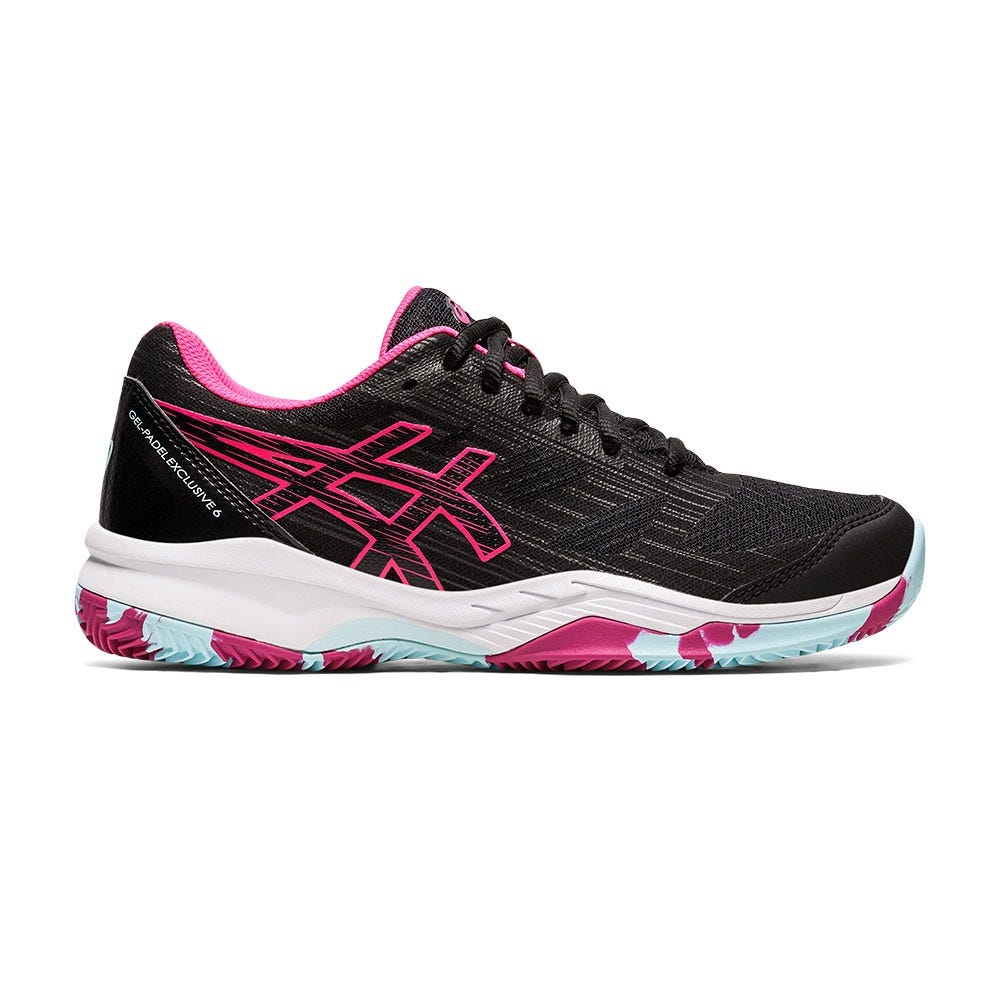 WOMEN’S BLACK AND PINK ASICS GEL PADEL EXCLUSIVE 6 1042A143003