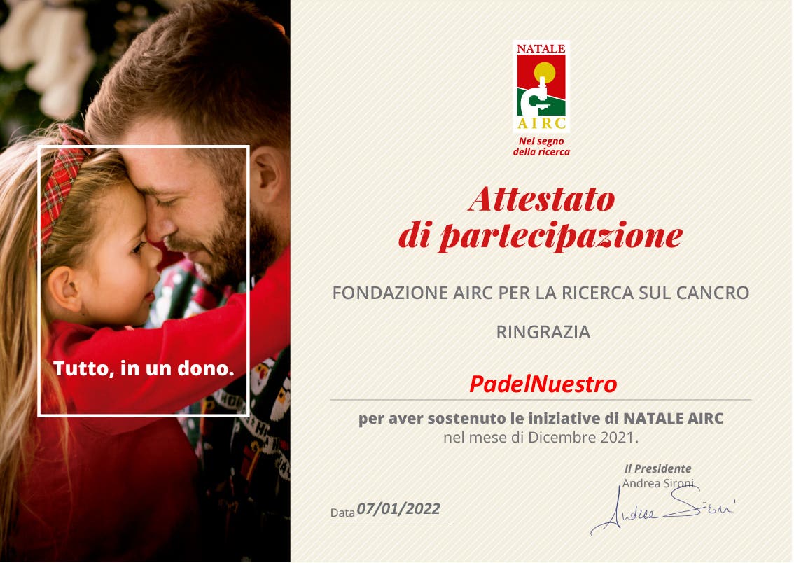 Padel Nuestro sostiene AIRC