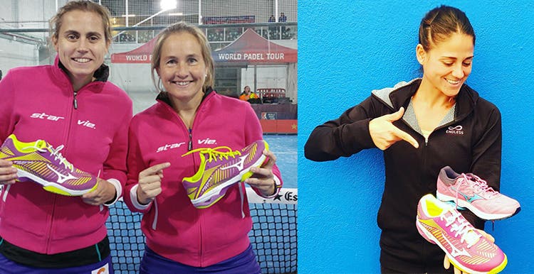 Cecilia Reiter, Carolina Navarro y Mari Carmen Villalba, jugadoras World Padel Tour con Mizuno.