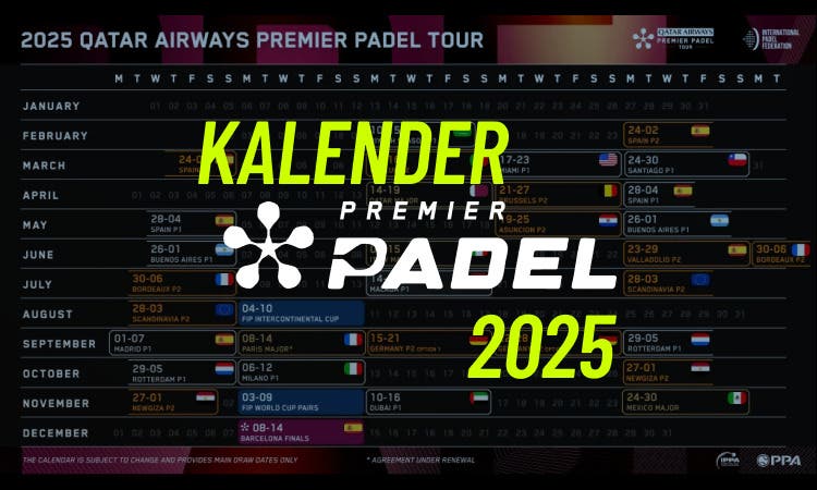 Kalender Premier Padel Tour 2025