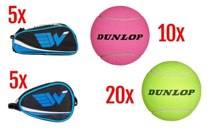 Accesorios que se sortean por el aniversario de Padel Nuestro