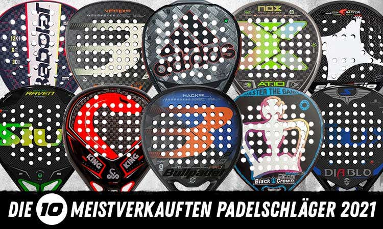 Rangliste der meistverkauften Padelschläger von 2021