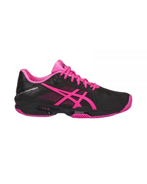 Asics Gel Solution Speed 3 Clay Negro Fucsia Mujer