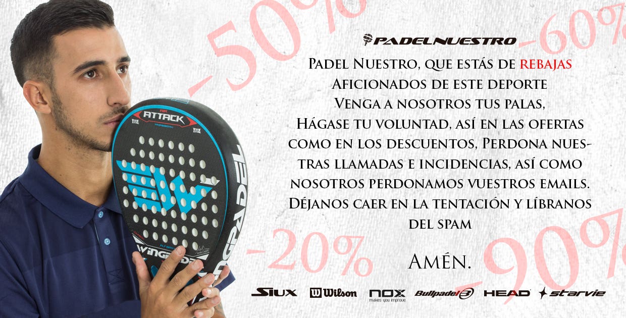 Rebajas de pádel de verano 2018.